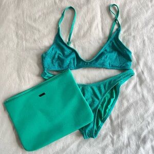 Triangl Bikini in Teal Sparkle size L